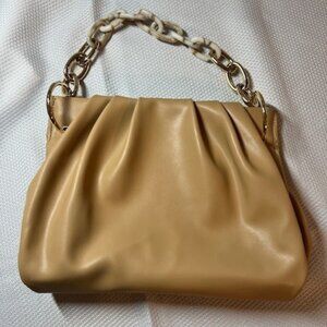 House of Want Chill Framed Clutch Beige Chain Handle | Retail $169